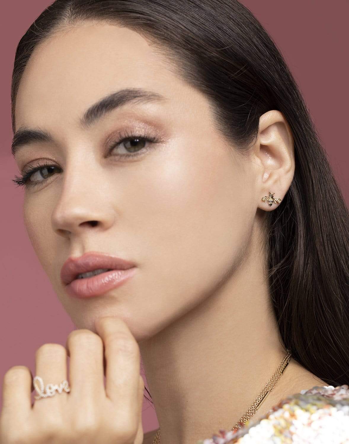 SYDNEY EVAN-Small Bee Studs-YELLOW GOLD