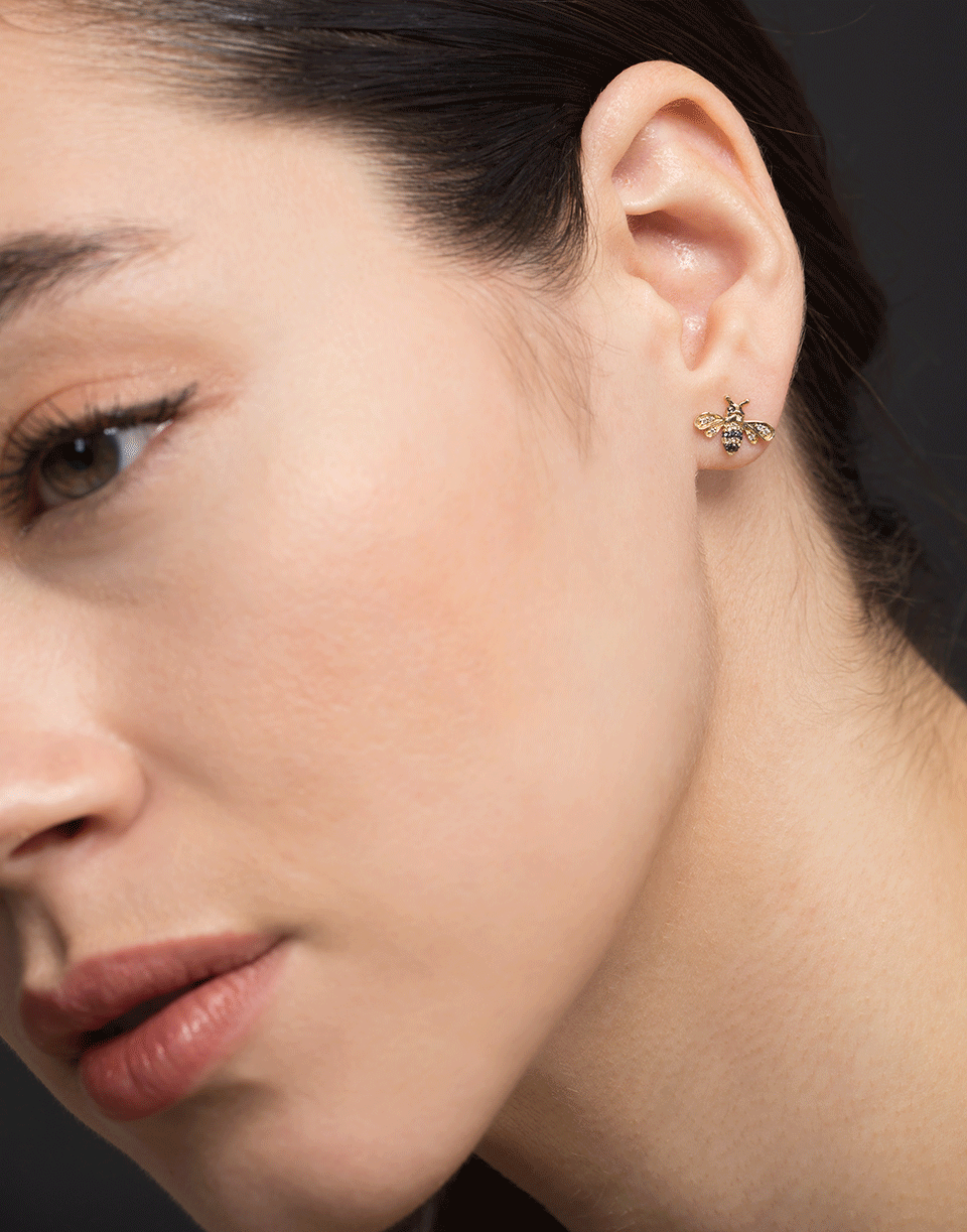 SYDNEY EVAN-Small Bee Studs-YELLOW GOLD