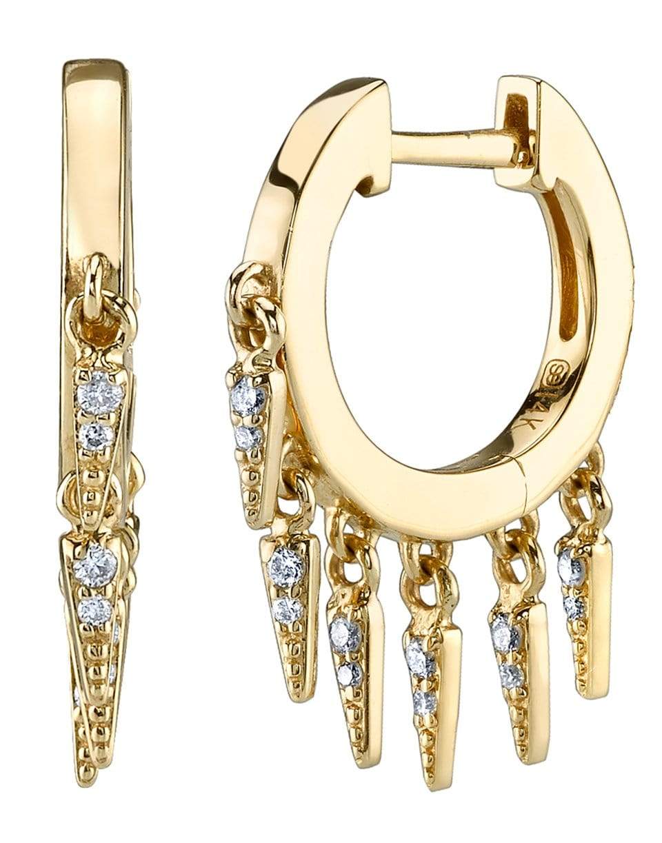 SYDNEY EVAN-Small Pave Diamond Fringe Huggies-YELLOW GOLD