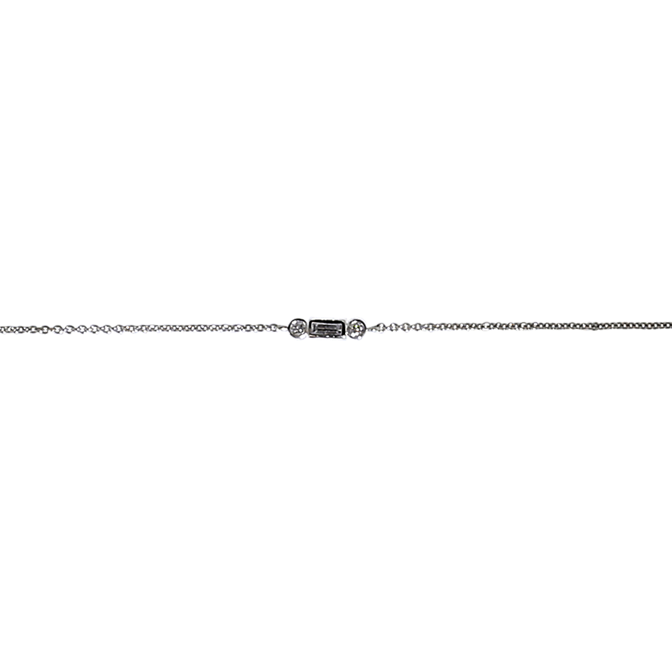 SYDNEY EVAN-Baguette Diamond Bezel Chain Choker-WHITE GOLD