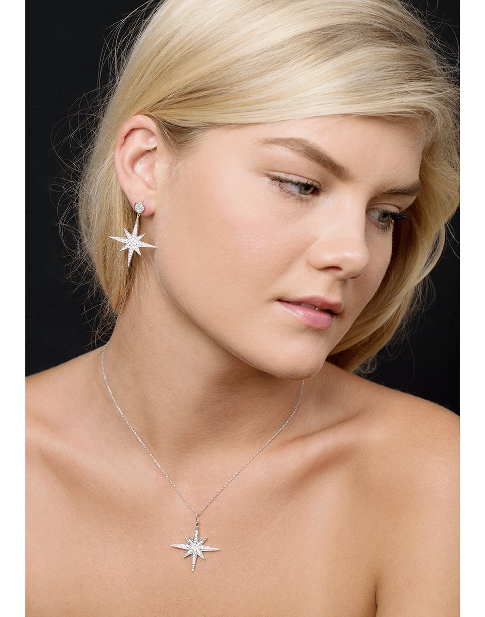 SYDNEY EVAN-Large Pave Diamond Starburst Necklace-WHITE GOLD