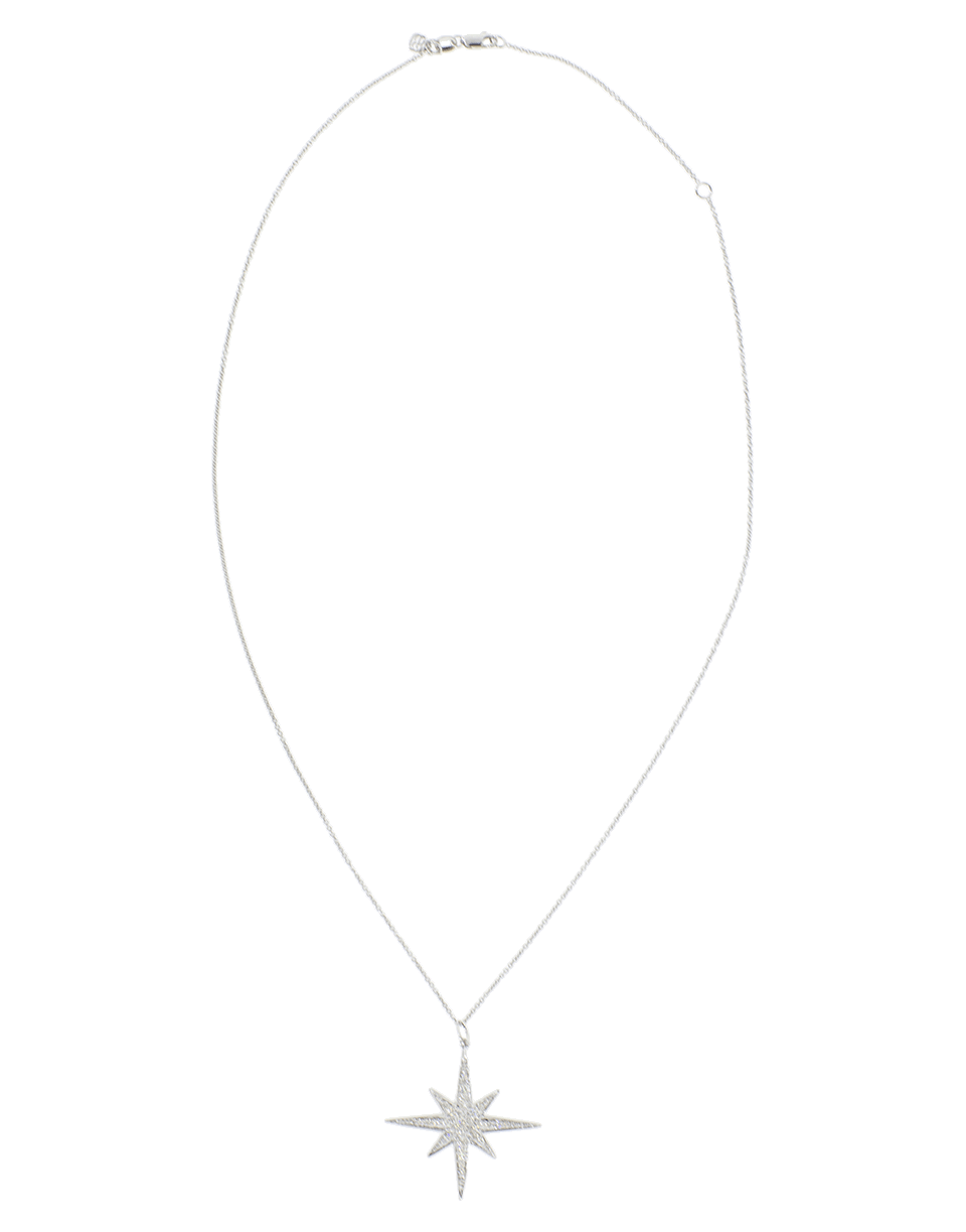 SYDNEY EVAN-Large Pave Diamond Starburst Necklace-WHITE GOLD