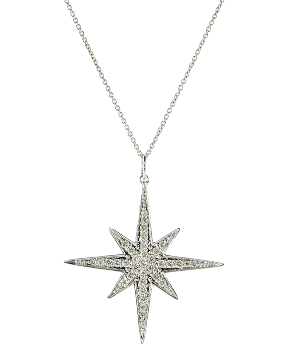 SYDNEY EVAN-Large Pave Diamond Starburst Necklace-WHITE GOLD
