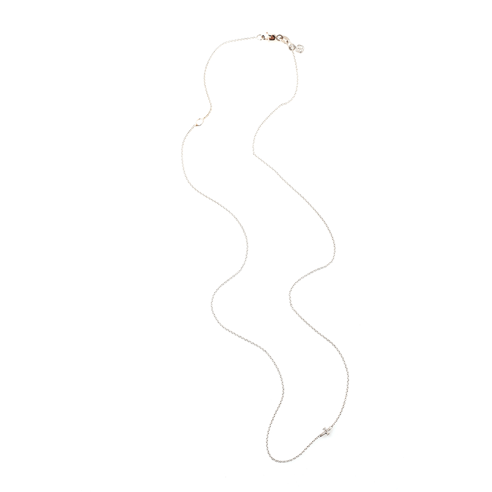 SYDNEY EVAN-Tiny Diamond Cross Necklace-WHITE GOLD