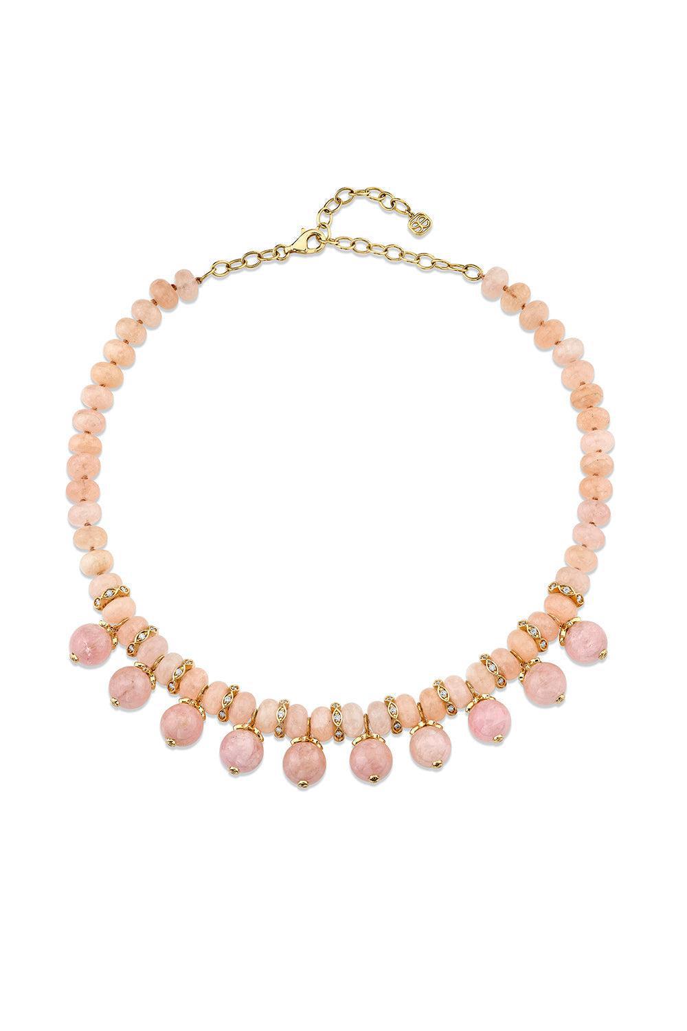 SYDNEY EVAN-Morganite Beaded Necklace-YELLOW GOLD