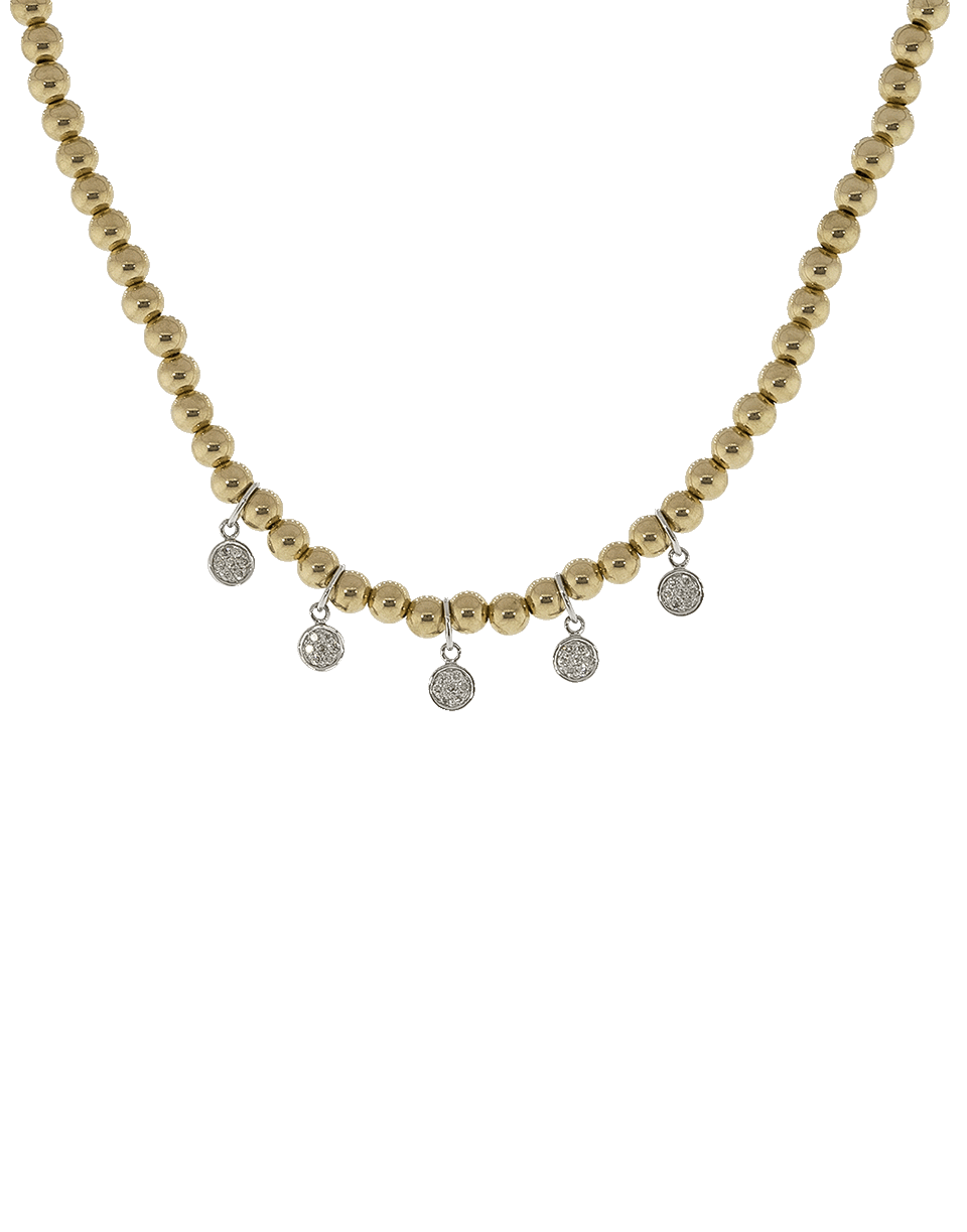 SYDNEY EVAN-Baby Pave Diamond Discs Choker Necklace-YELLOW GOLD