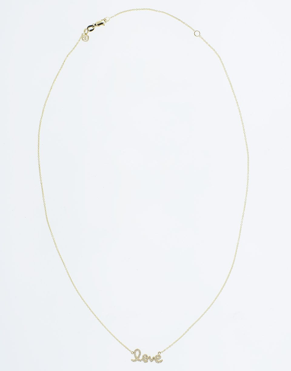 SYDNEY EVAN-Big Love Script Necklace-YELLOW GOLD