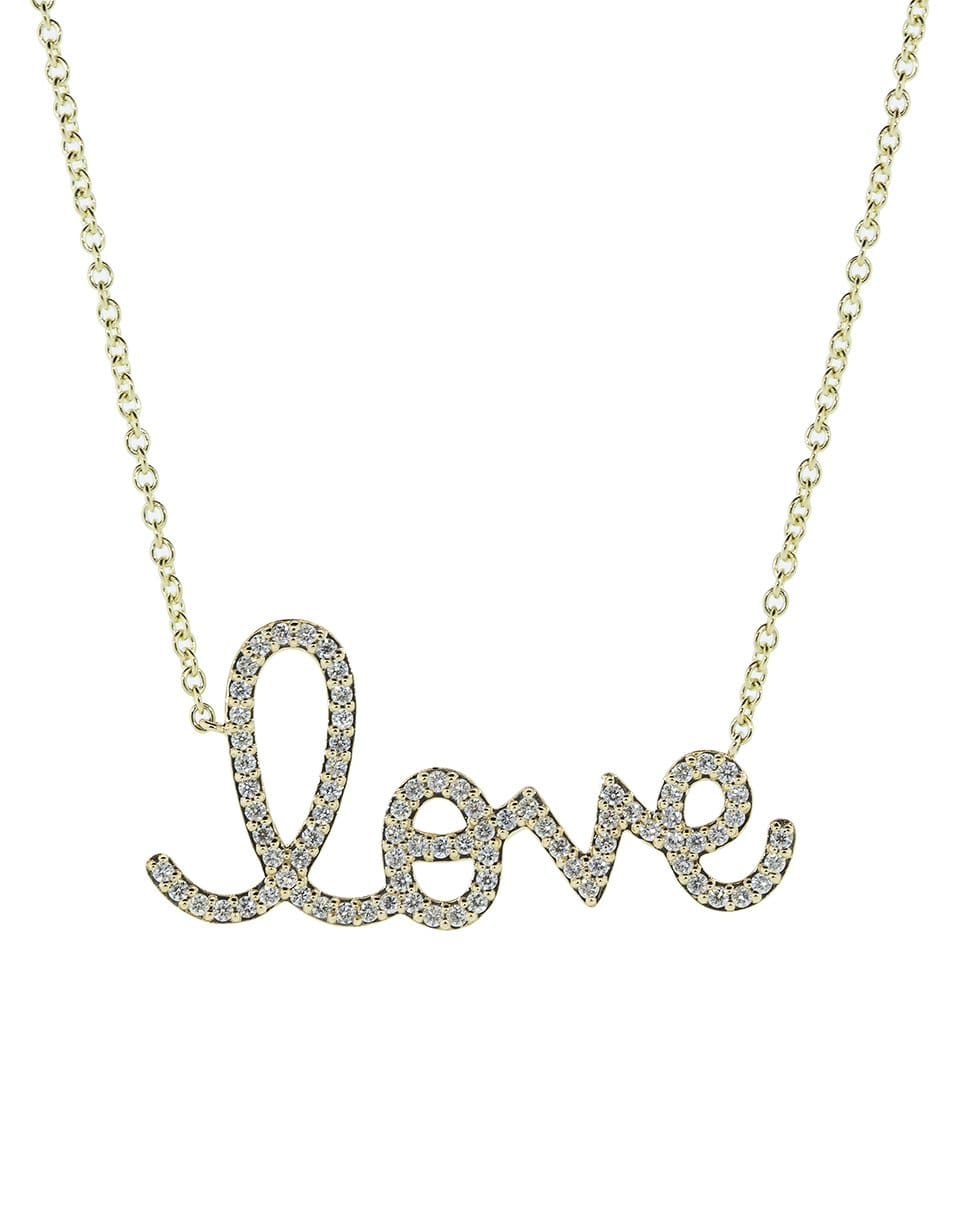 SYDNEY EVAN-Big Love Script Necklace-YELLOW GOLD