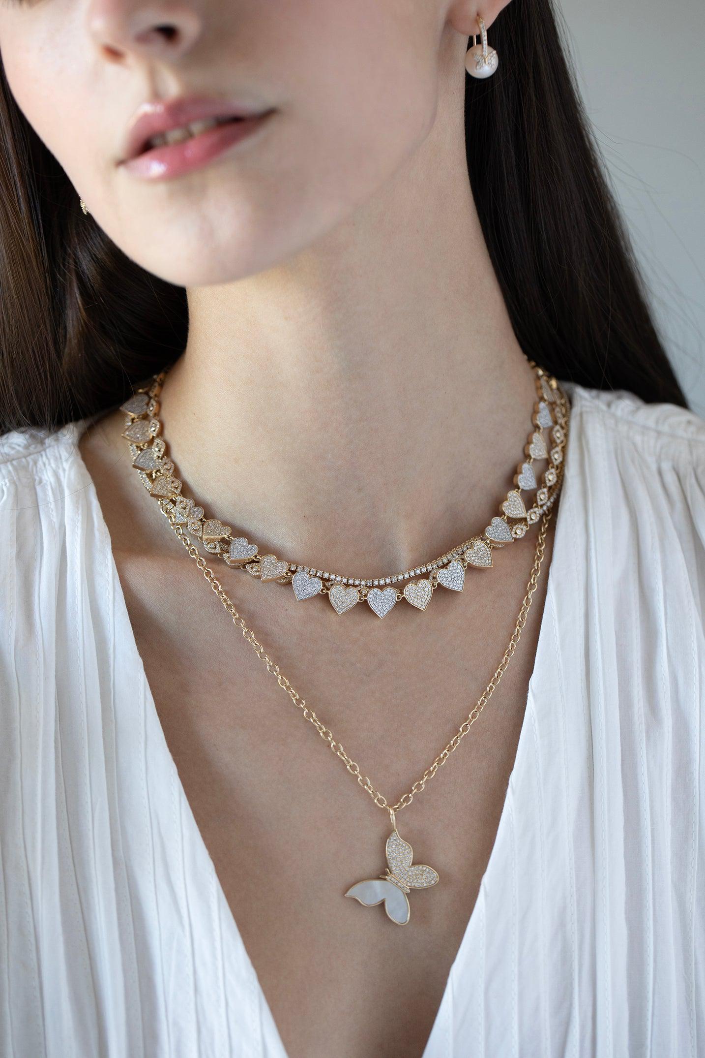 SYDNEY EVAN-Butterfly Necklace-YELLOW GOLD