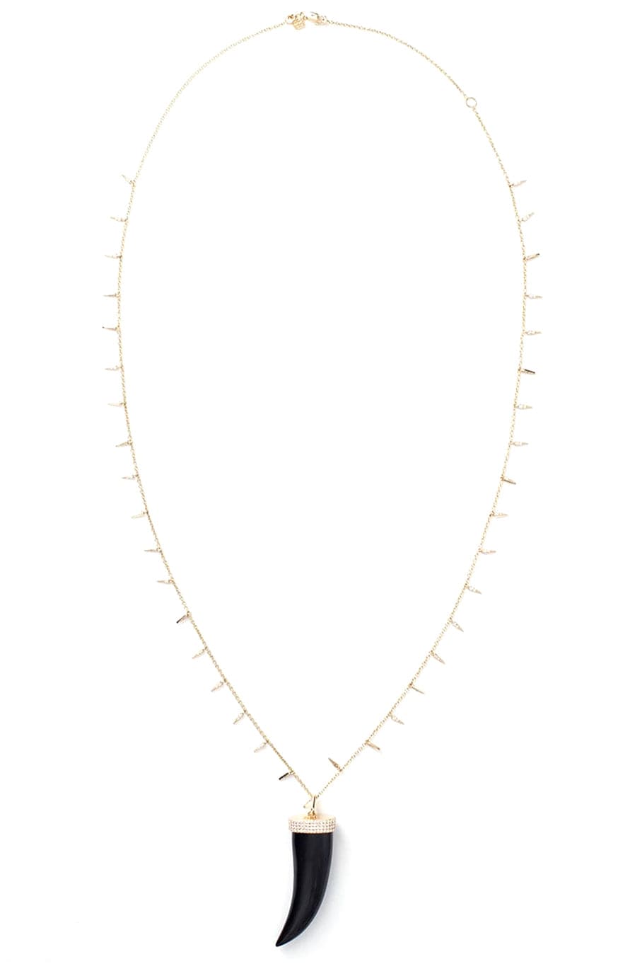 SYDNEY EVAN-Carved Onyx Horn Necklace-YELLOW GOLD