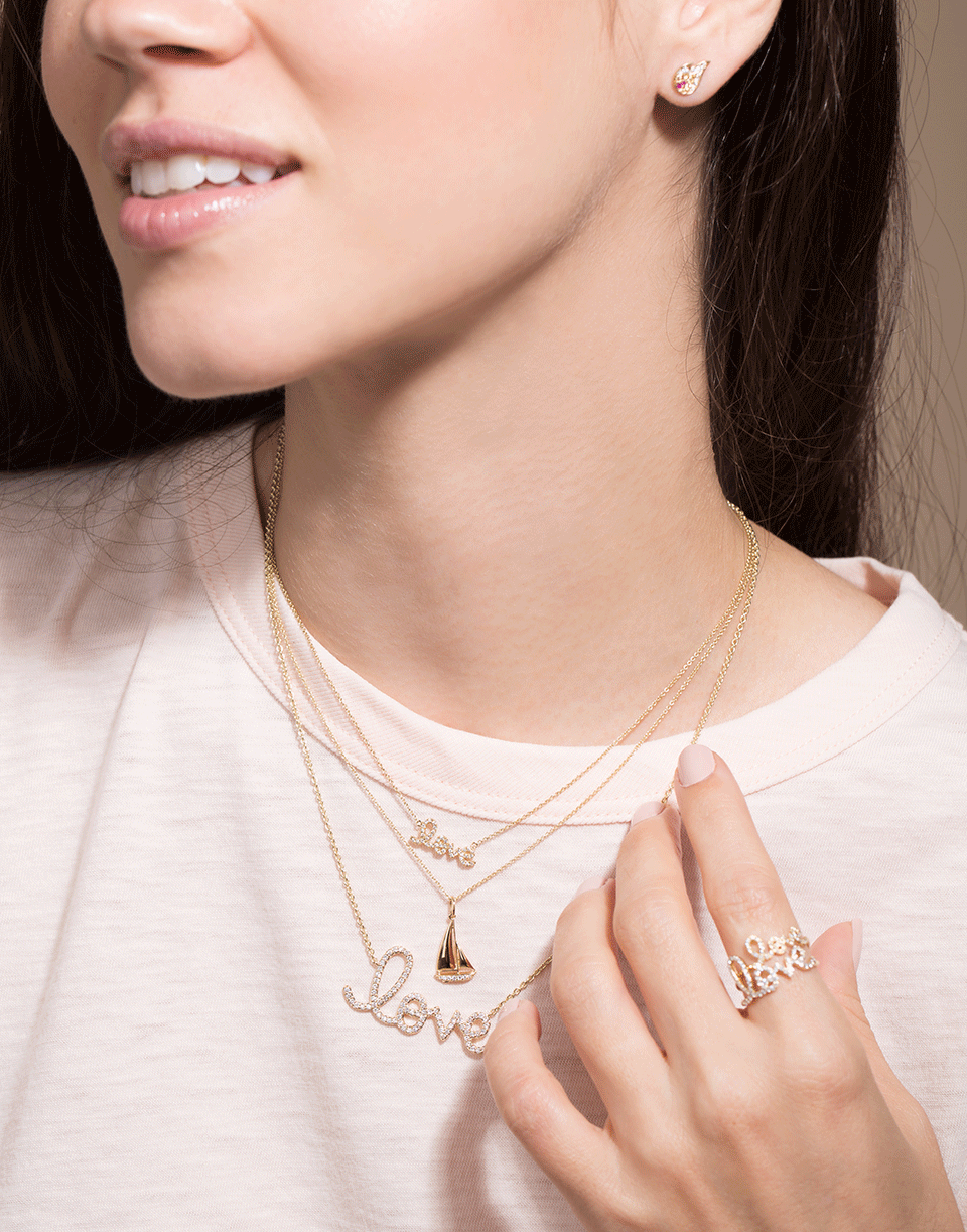 SYDNEY EVAN-Clover Horseshoe Pendant Necklace-YELLOW GOLD