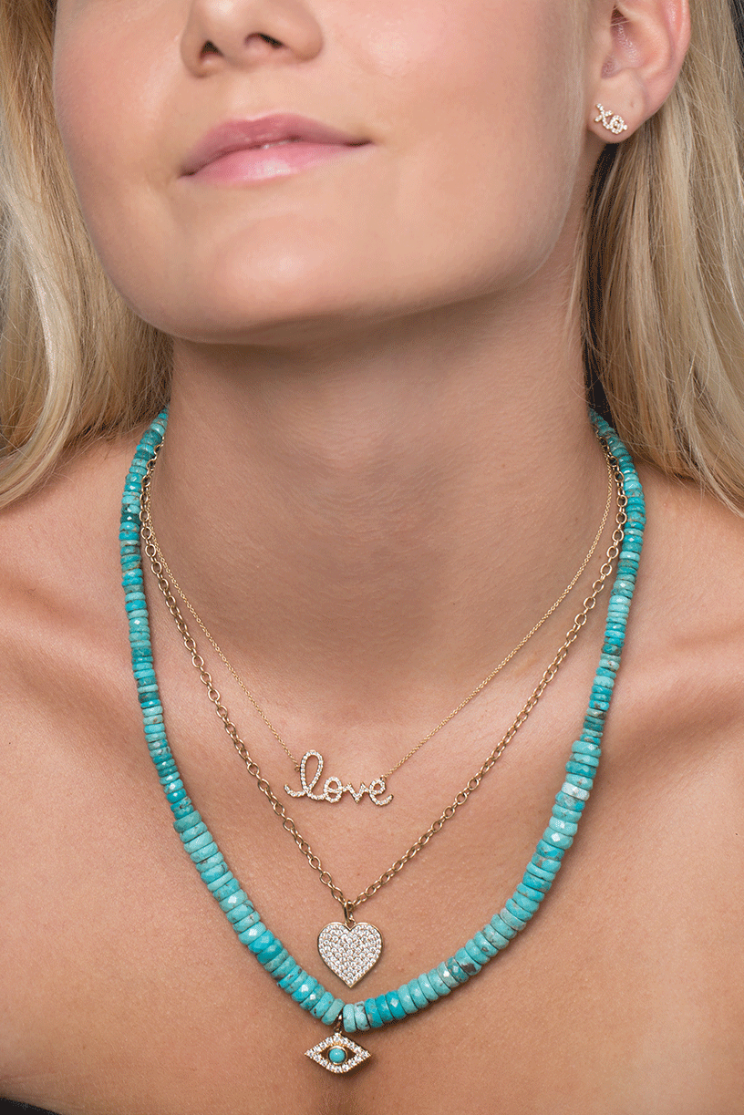 SYDNEY EVAN-Diamond Love Necklace-YELLOW GOLD