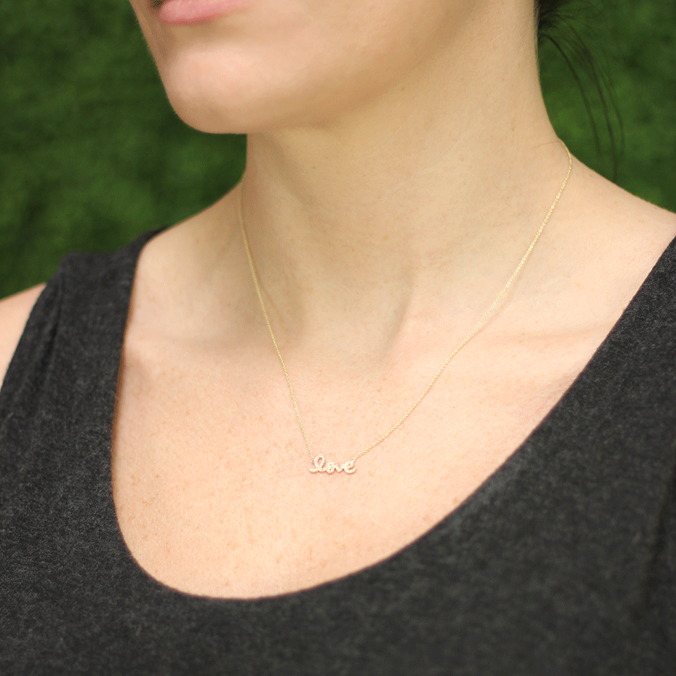 SYDNEY EVAN-Diamond Love Necklace-YELLOW GOLD