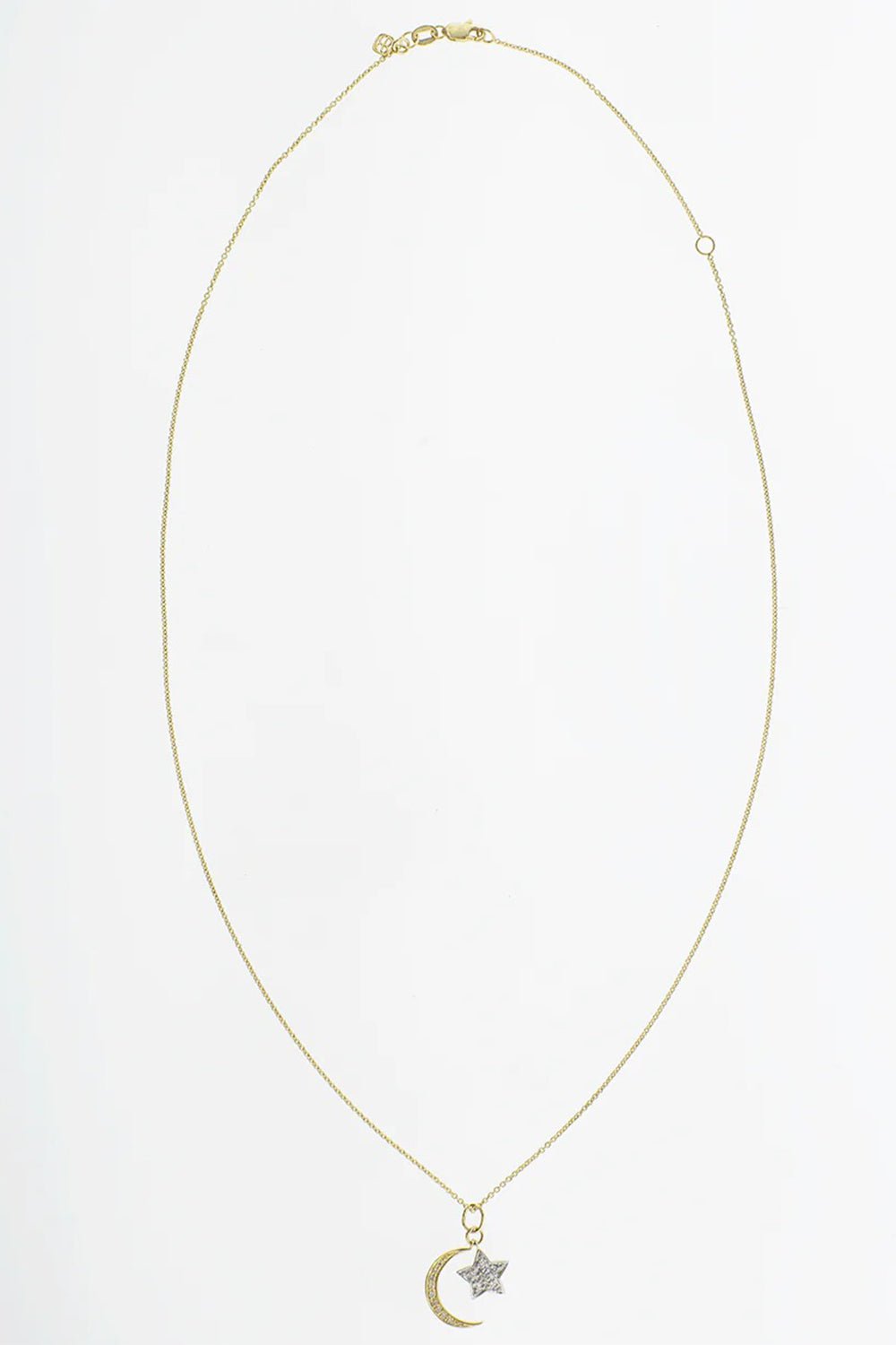 SYDNEY EVAN-Diamond Moon And Star Necklace-YELLOW GOLD