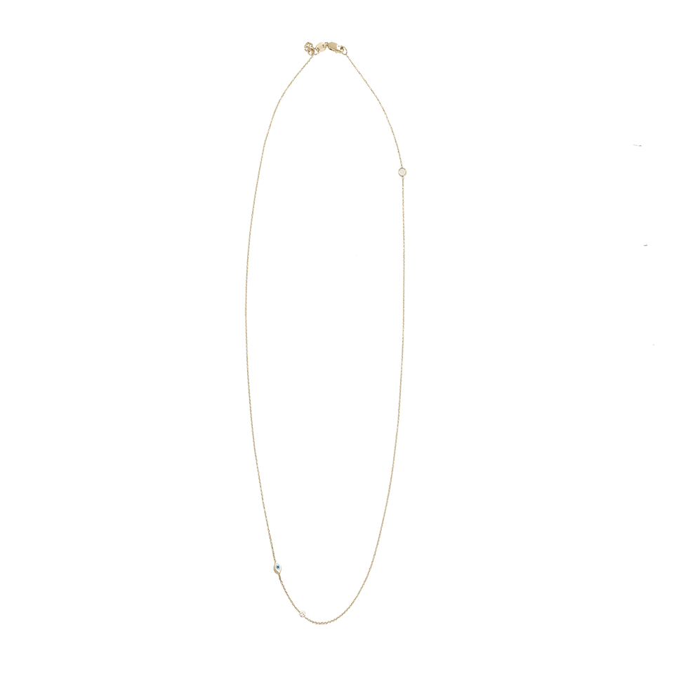 SYDNEY EVAN-Enamel Evil Eye Necklace-YELLOW GOLD