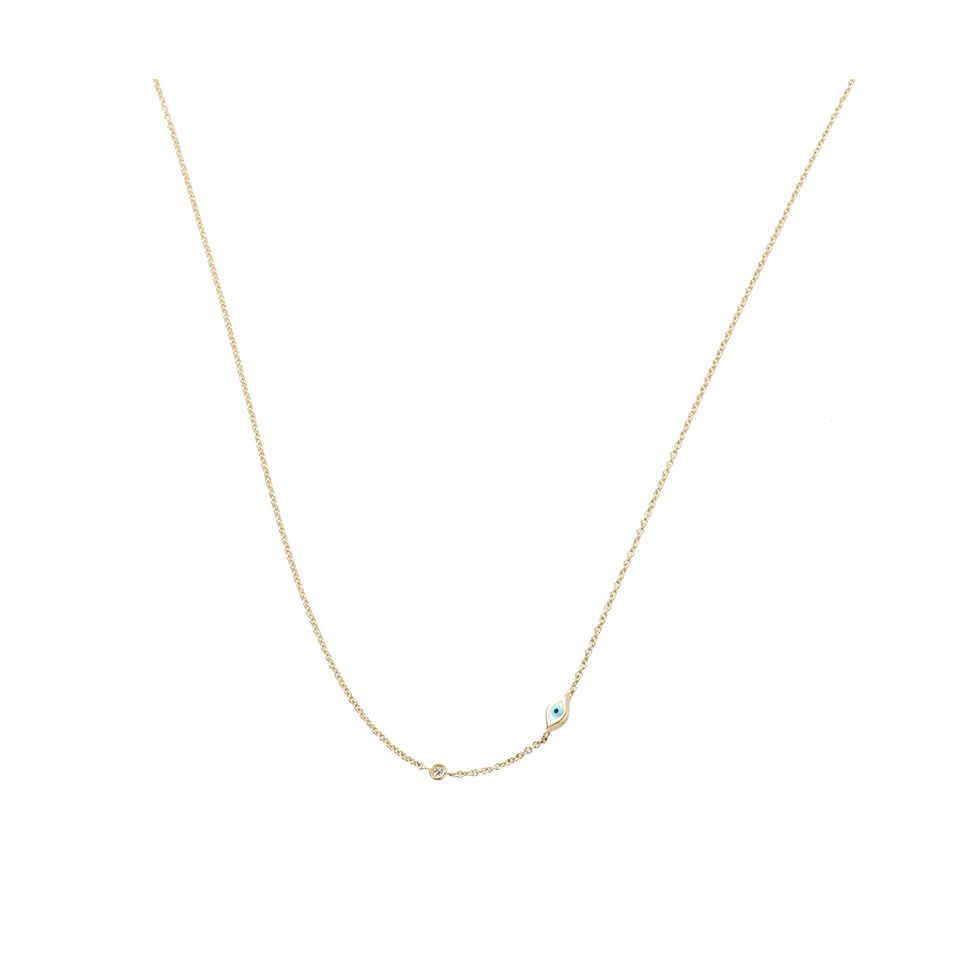 SYDNEY EVAN-Enamel Evil Eye Necklace-YELLOW GOLD