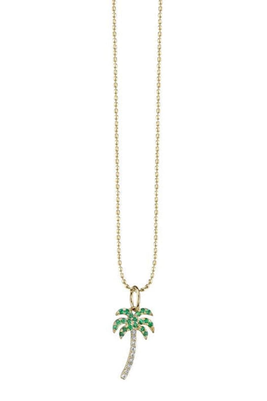 SYDNEY EVAN-Gold & Diamond Palm Tree Necklace-YELLOW GOLD