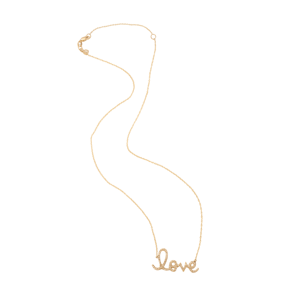 SYDNEY EVAN-Large Diamond Love Necklace-YELLOW GOLD