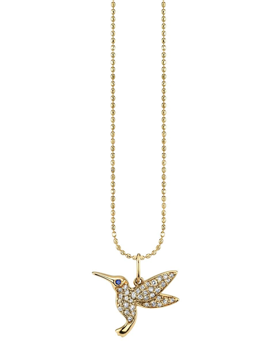 SYDNEY EVAN-Large Hummingbird Pendant Necklace-YELLOW GOLD