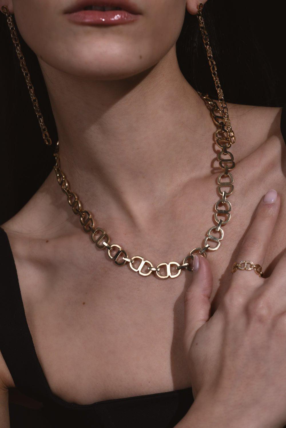 SYDNEY EVAN-Large Link Necklace-YELLOW GOLD