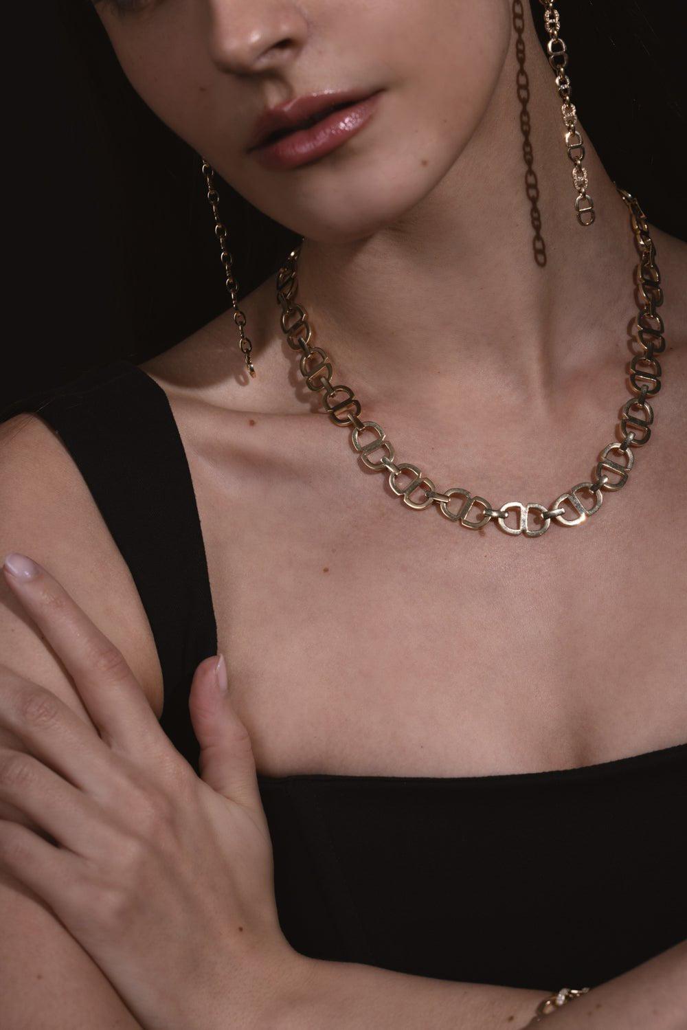 SYDNEY EVAN-Large Link Necklace-YELLOW GOLD