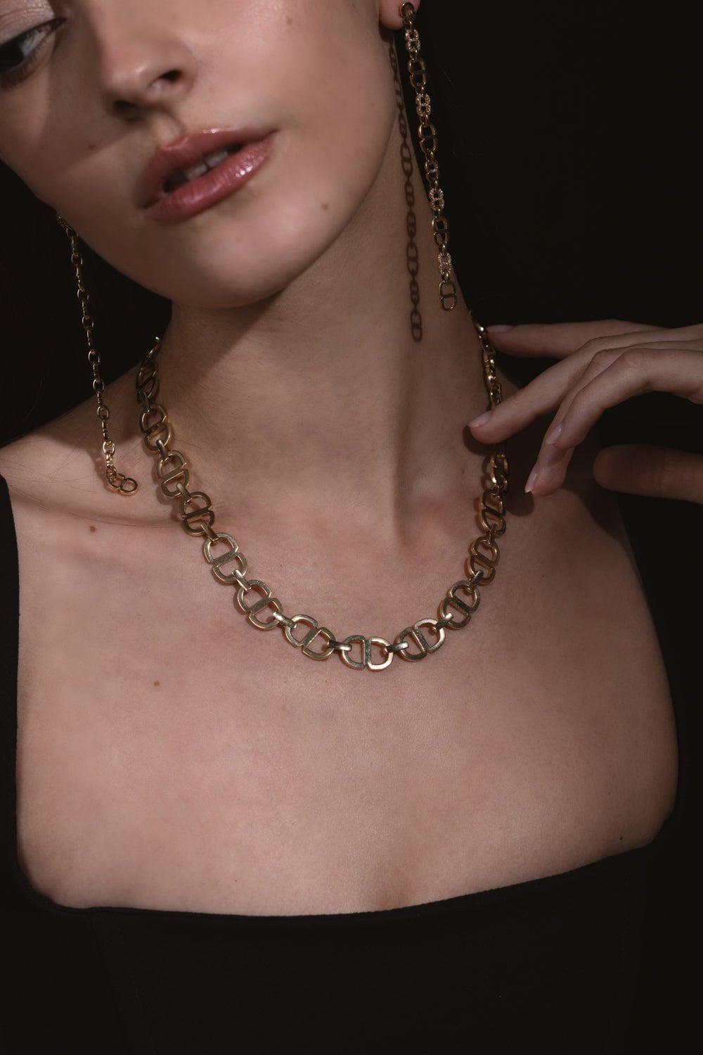 SYDNEY EVAN-Large Link Necklace-YELLOW GOLD