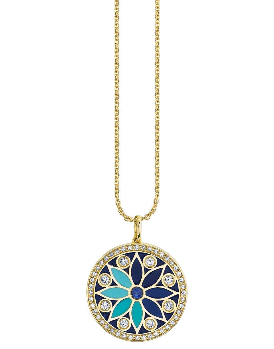 SYDNEY EVAN-Large Pave Kaleidoscope Necklace-YELLOW GOLD