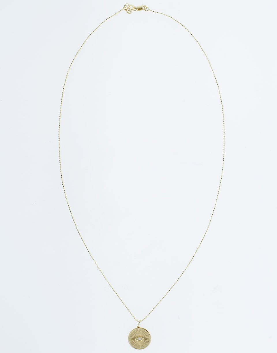 SYDNEY EVAN-Marquis Eye Coin with Rays-YELLOW GOLD