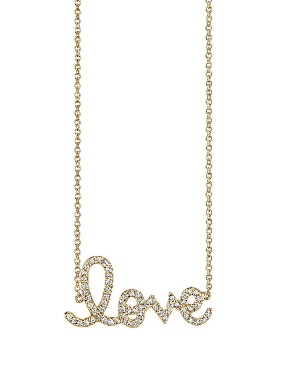 SYDNEY EVAN-Medium Diamond Love Script Necklace-YELLOW GOLD