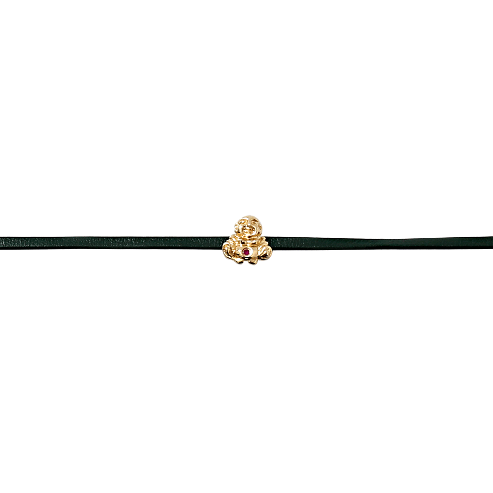 SYDNEY EVAN-Mini Buddha Bead Jade Choker-YELLOW GOLD