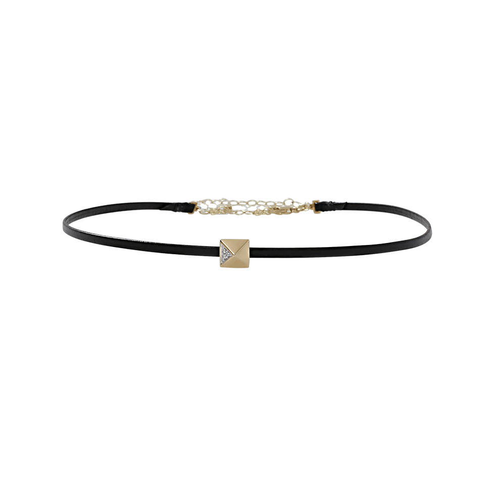 SYDNEY EVAN-Mini Pyramid Bead Choker-YELLOW GOLD
