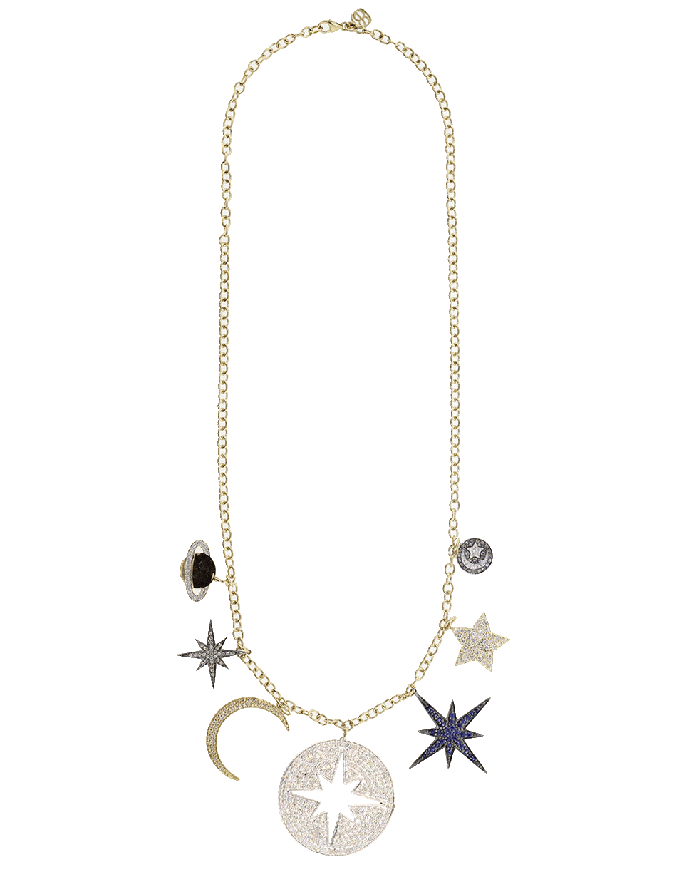 SYDNEY EVAN-Pave Moon And Star Charm Necklace-YELLOW GOLD
