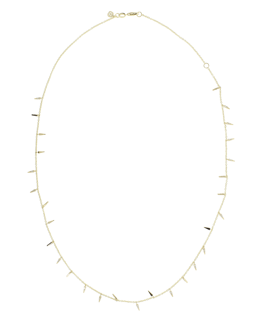 SYDNEY EVAN-Small Pave Diamond Fringe Necklace-YELLOW GOLD