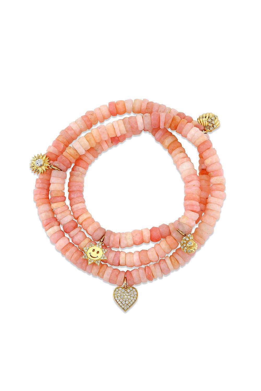 SYDNEY EVAN-Sun And Sea Pink Opal Wrap Bracelet-YELLOW GOLD