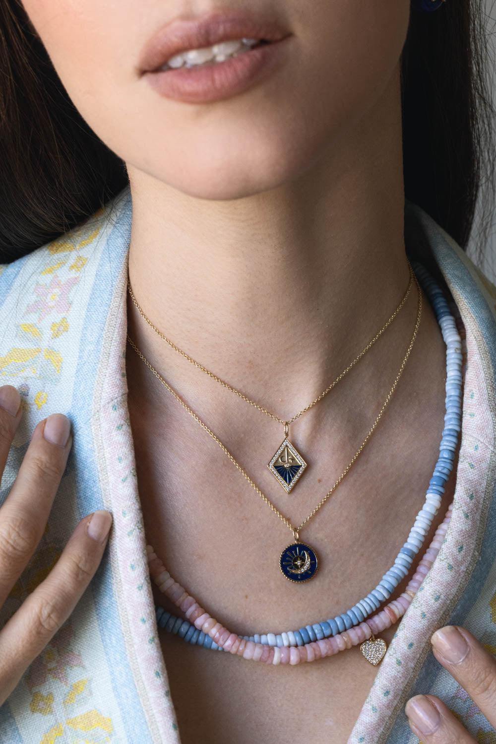 Sundial Medallion Necklace-YELLOW GOLD-JEWELRYFINE JEWELNECKLACE O-SYDNEY EVAN
