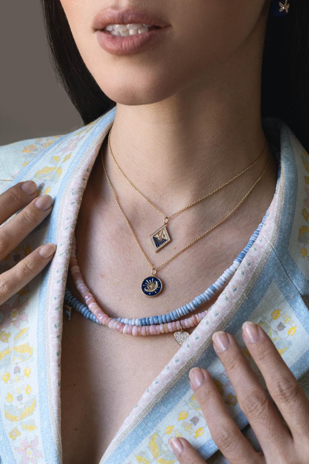Sundial Medallion Necklace-YELLOW GOLD-JEWELRYFINE JEWELNECKLACE O-SYDNEY EVAN