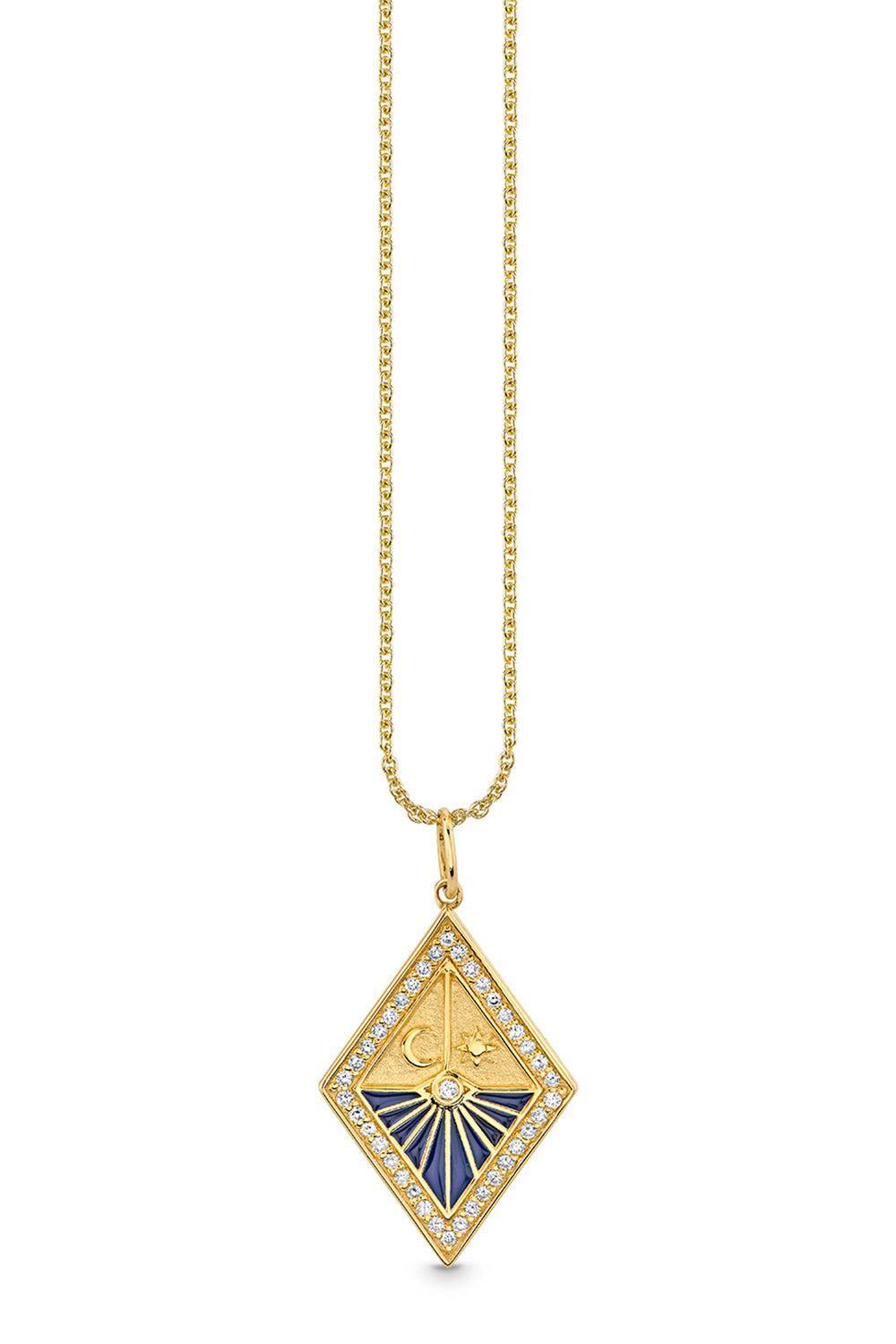 Sundial Medallion Necklace-YELLOW GOLD-JEWELRYFINE JEWELNECKLACE O-SYDNEY EVAN