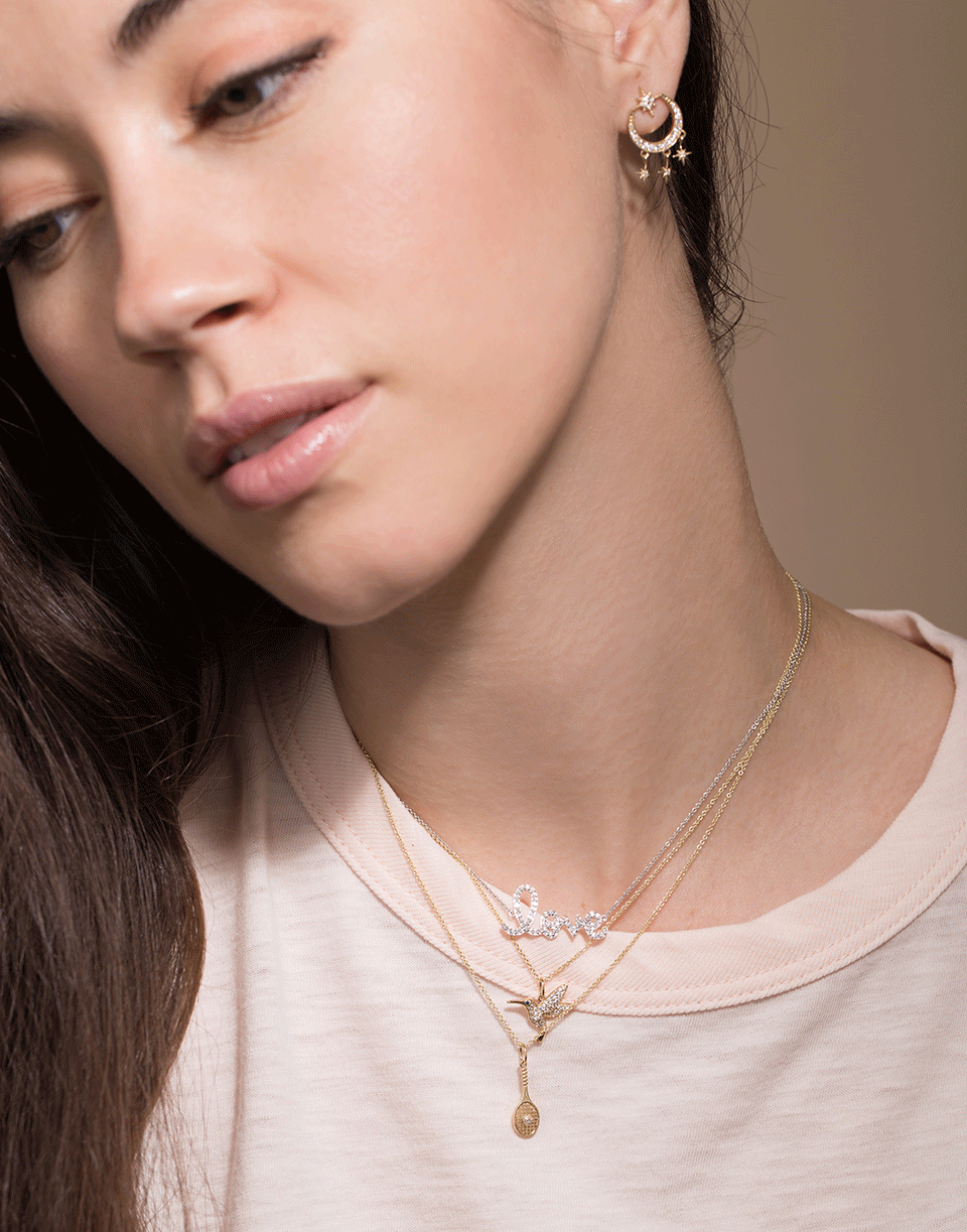 SYDNEY EVAN-Tennis Raquet Pendant Necklace-YELLOW GOLD
