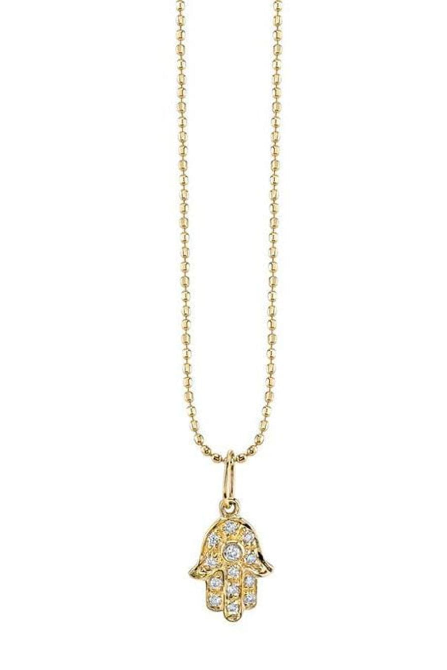 SYDNEY EVAN-Tiny Pave Diamond Hamsa Necklace-YELLOW GOLD