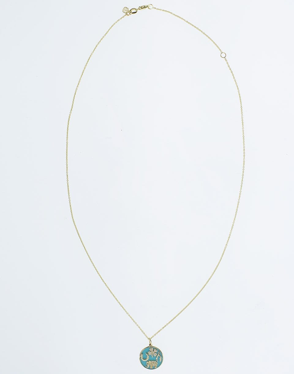 SYDNEY EVAN-Turquoise Protection Charm-YELLOW GOLD