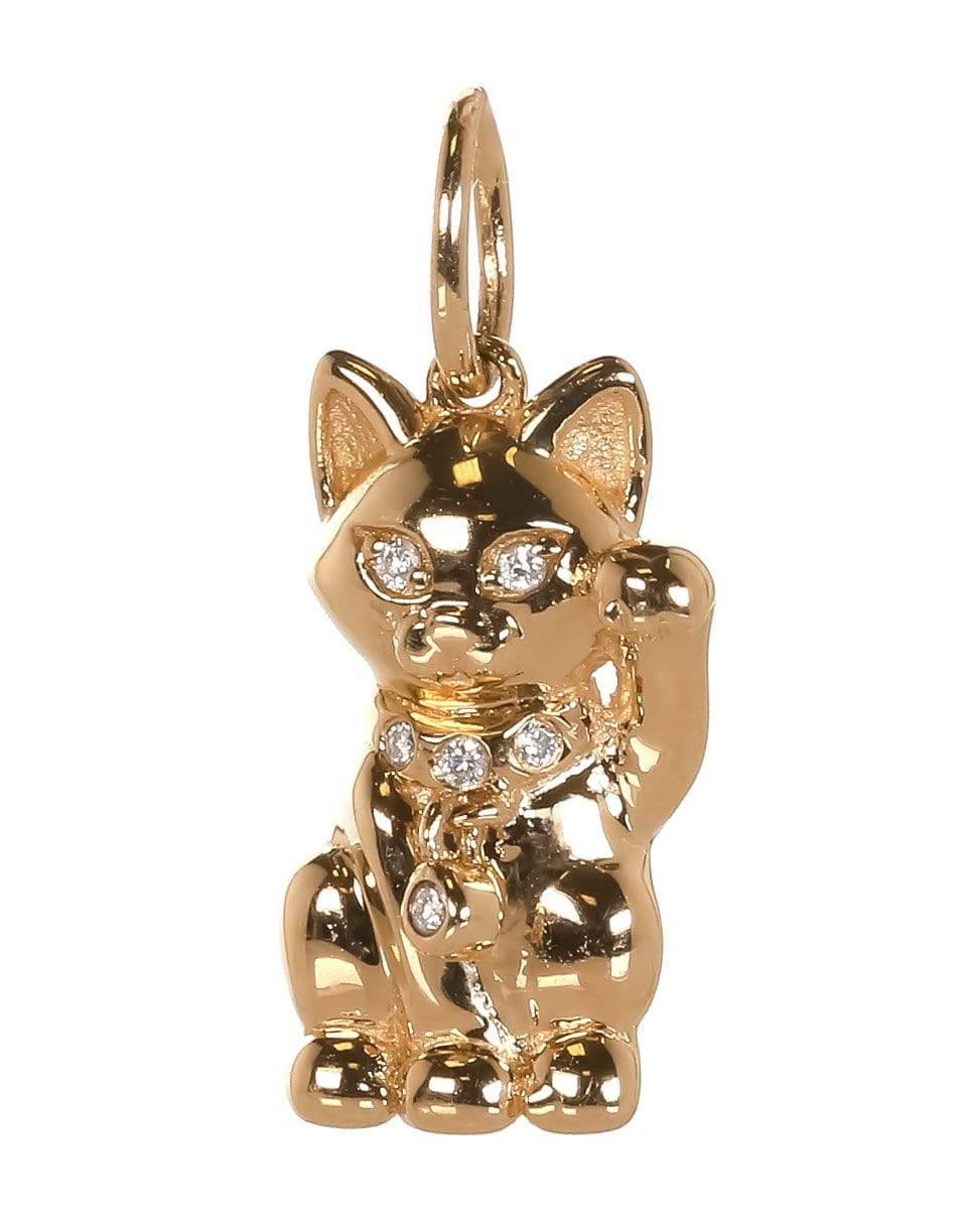 SYDNEY EVAN-Lucky Cat Charm Pendant-YELLOW GOLD