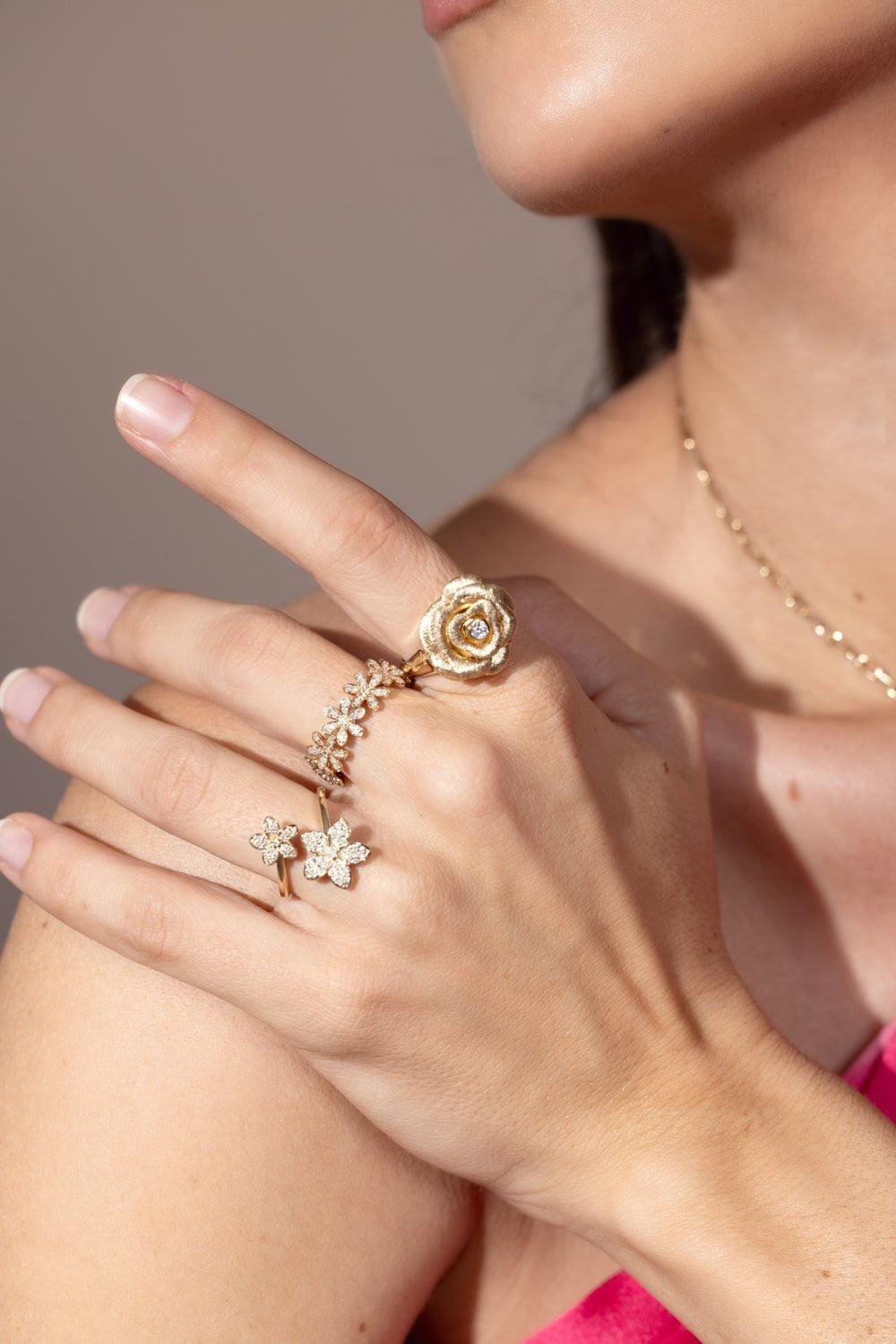 SYDNEY EVAN-Daisy Eternity Ring-YELLOW GOLD
