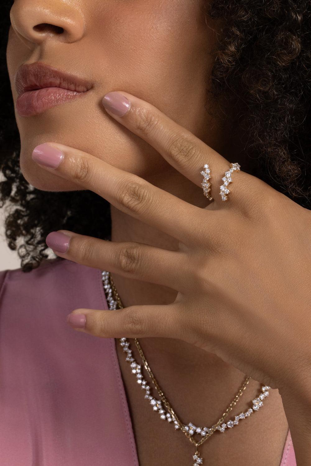 Diamond Cocktail Wrap Ring-YELLOW GOLD-6.5-JEWELRYFINE JEWELRING-SYDNEY EVAN