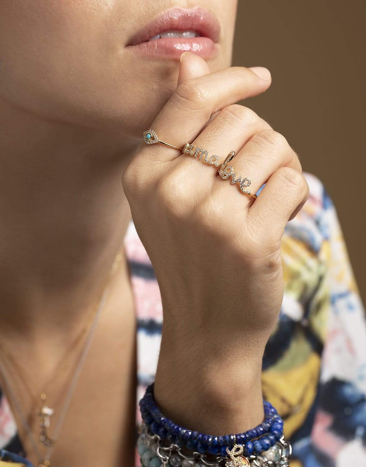 SYDNEY EVAN-Diamond Mama Script Ring-YELLOW GOLD