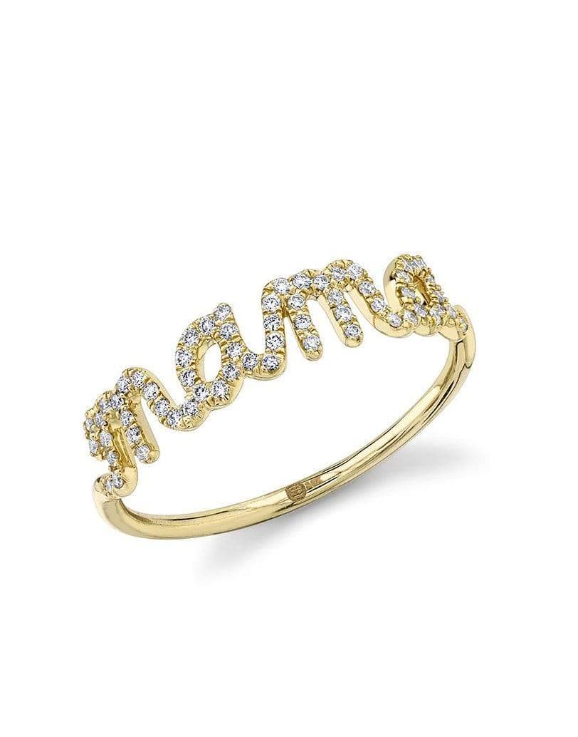 SYDNEY EVAN-Diamond Mama Script Ring-YELLOW GOLD