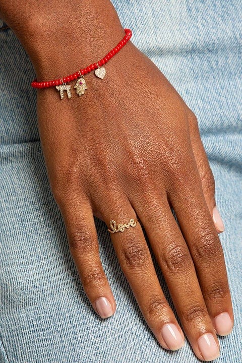 SYDNEY EVAN-Diamond Pave Love Script Ring-YELLOW GOLD