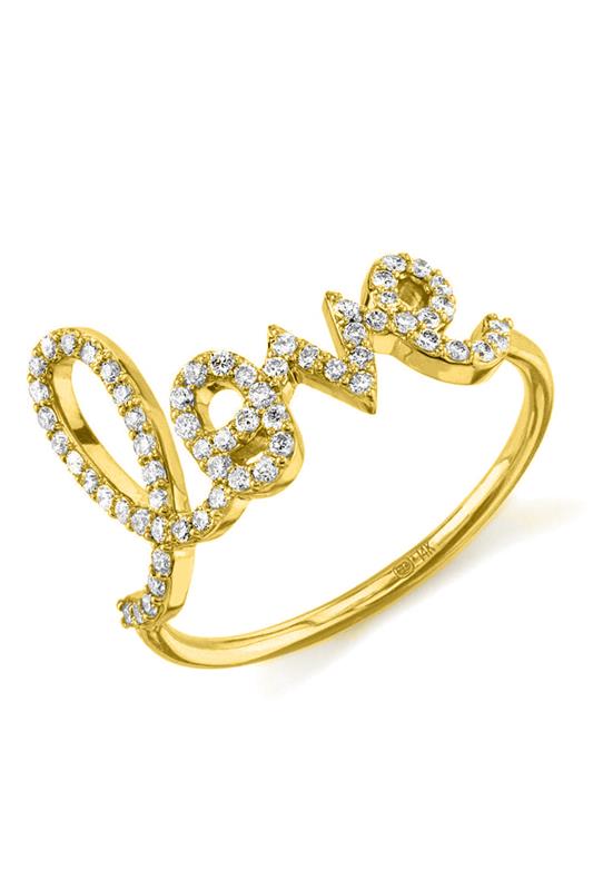 SYDNEY EVAN-Large Diamond Love Script Ring-