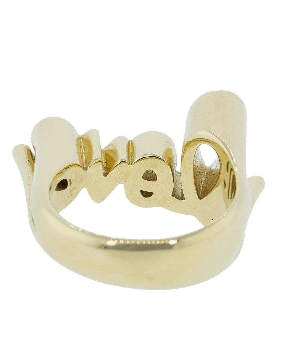 SYDNEY EVAN-Love Script Block Ring-YELLOW GOLD