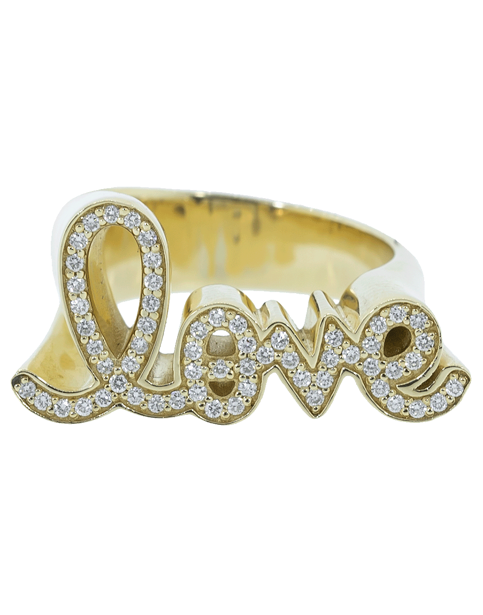 SYDNEY EVAN-Love Script Block Ring-YELLOW GOLD