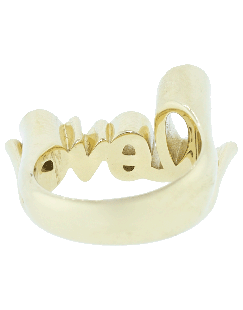 SYDNEY EVAN-Love Script Block Ring-YELLOW GOLD